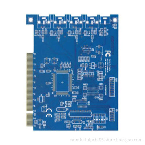 Double-sided PCB, with Red Solder Mask Golden Fingers and HASL Lead-free Finish